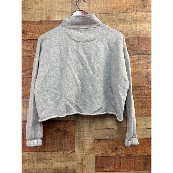 Aerie XS Gray Cropped Fleece Pullover Sweatshirt - Picture 4 of 6